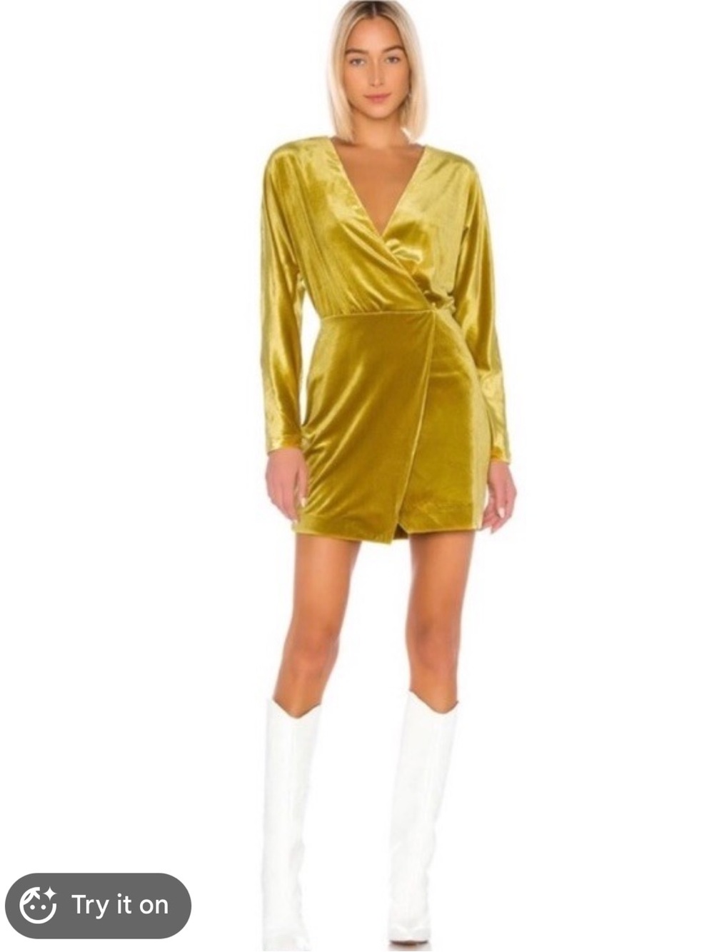 NWT LPA x Revolve Celeste Velvet Deep V Mini dress women size XS